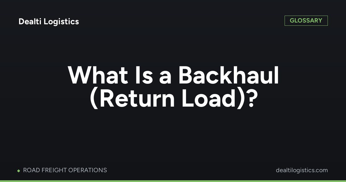 Backhaul (Return Load)
