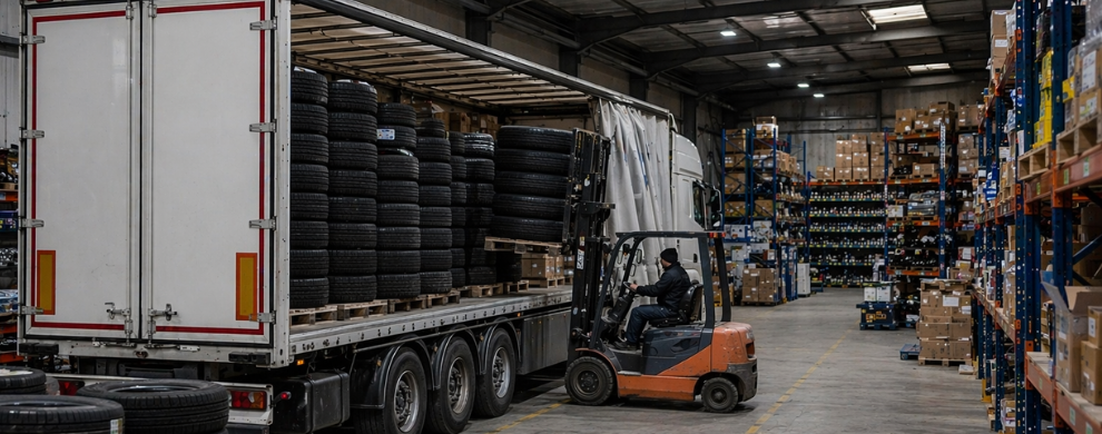 Automotive spare parts loading operations for international road transport