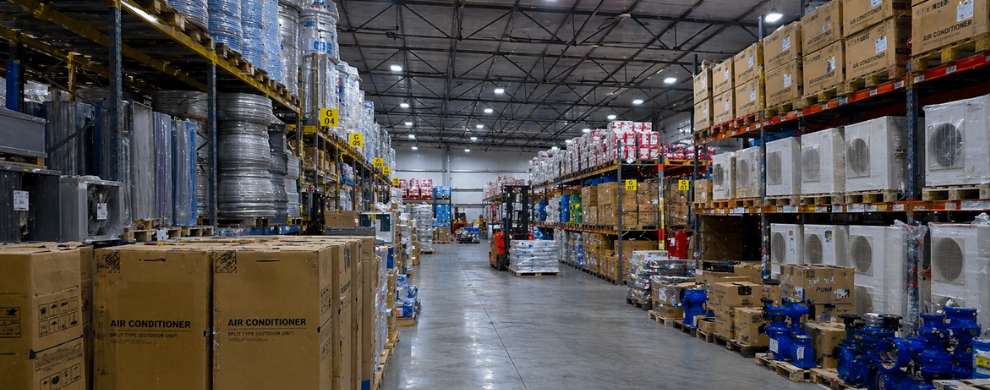 HVAC equipment storage and logistics warehouse operations