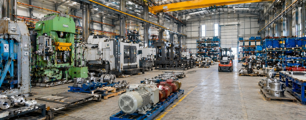 Industrial machinery loading for international road transport operations
