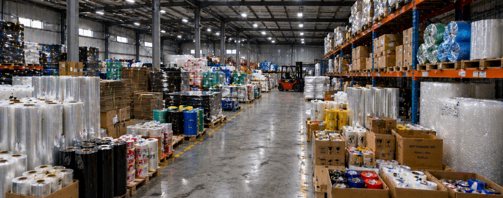 Plastic products loading and warehouse logistics operations